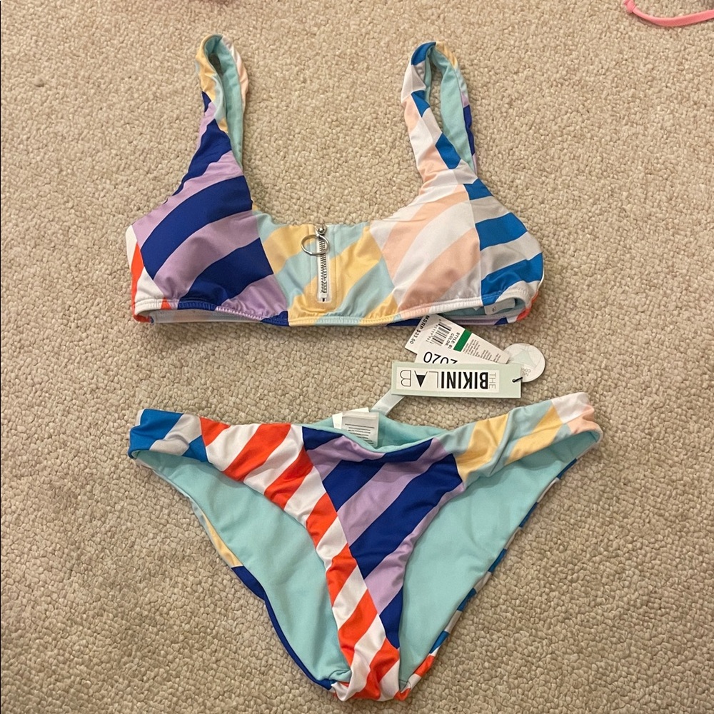 The Bikini Lab Multicolor Striped Bikini
